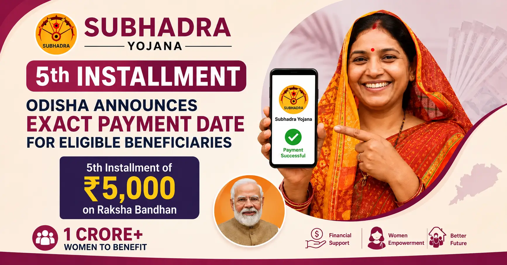 Subhadra Yojana Update Odisha Fixes Date for 5th Installment Payout to Eligible Women