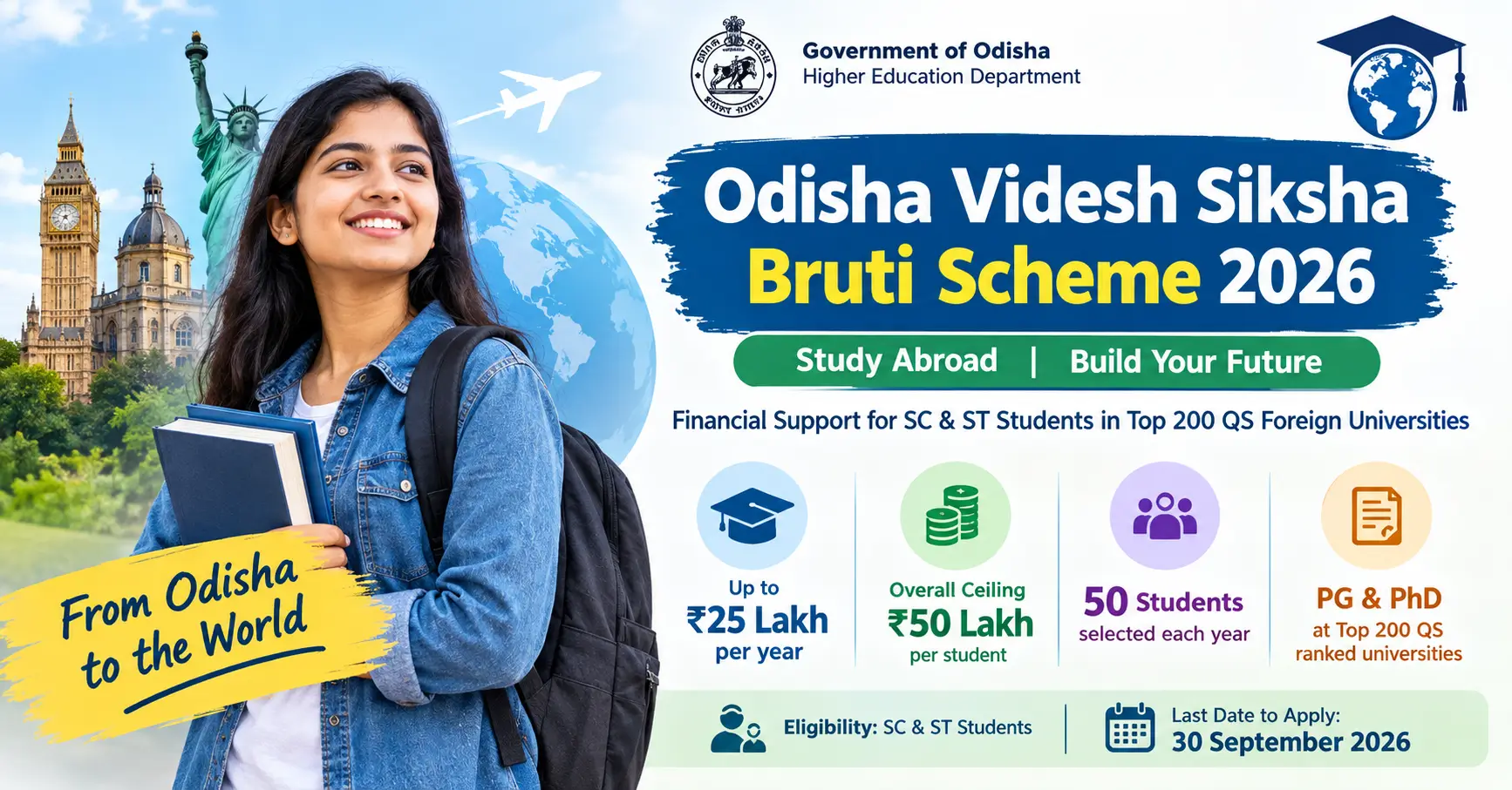 Odisha Videsh Siksha Bruti Scheme 2026 Online Application, Eligibility, Benefits and Last Date