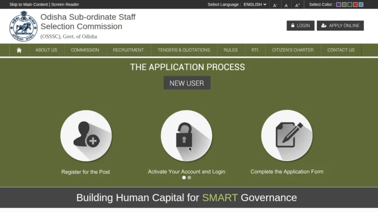 OSSSC official website — online application process at osssc.gov.in